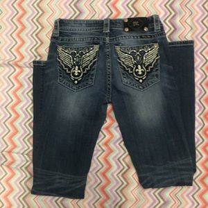 Womens Miss Me midrise bootcut jeans